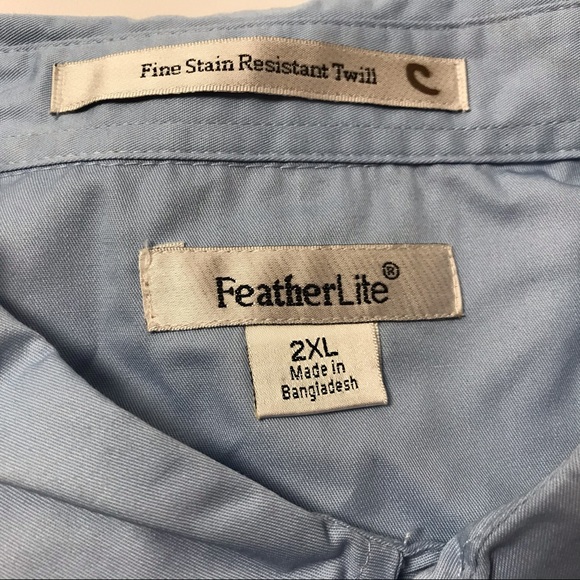 Featherlite Men’s Button Down Shirt Size 2XL Blue - Picture 2 of 7